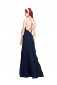 High Halter Fit and Flare Long Chiffon Prom Dress with Criss Cross Low Back Clearance