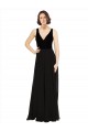 Stretch Velvet and Chiffon Prom Dress with V-Neckline Clearance