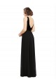 Stretch Velvet and Chiffon Prom Dress with V-Neckline Clearance