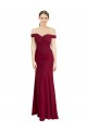 Off the Shoulder Long Chiffon Prom Dress with Pleats Clearance