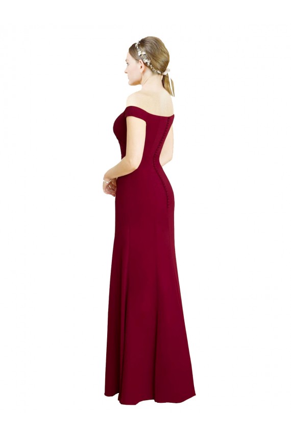 Off the Shoulder Long Chiffon Prom Dress with Pleats Clearance
