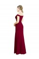 Off the Shoulder Long Chiffon Prom Dress with Pleats Clearance