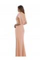 Cap Sleeves Long Chiffon Prom Dress with Low V-Back Clearance