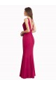 V-Neck Mermaid Chiffon Prom Dress with V-Back and Belt Clearance