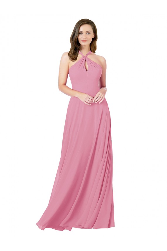 Chiffon Prom Dress with Keyhole Front Clearance