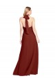 Slim High Neck Halter Fitted Open Back Chiffon Prom Dress Clearance