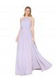 High Neck Halter Shirred Chiffon Prom Dress Clearance
