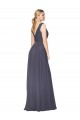 Floor Length High Neck V-Back Chiffon Prom Dress Clearance