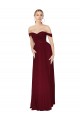 Shirred Sweetheat Neckline Off the Shoulder Long Chiffon Prom Dress Clearance