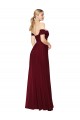 Shirred Sweetheat Neckline Off the Shoulder Long Chiffon Prom Dress Clearance