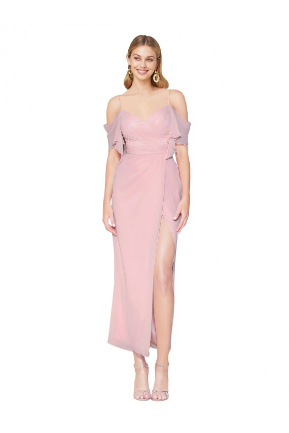 Mermaid Cold Shoulder Short Knee Length Chiffon Prom Dress Clearance