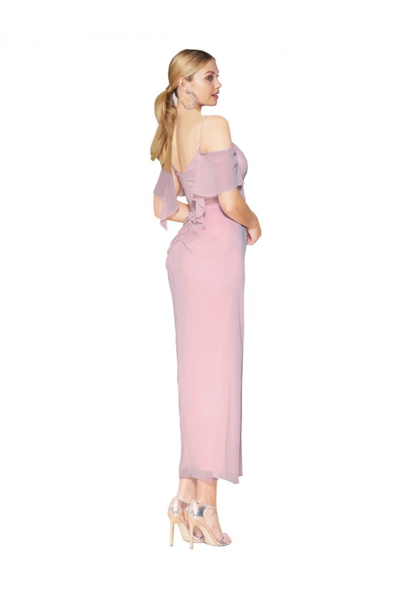 Mermaid Cold Shoulder Short Knee Length Chiffon Prom Dress Clearance