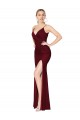 Floor Length High Neck Chiffon Prom Dress with Side Slit Clearance