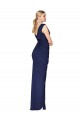 Draped V-Neck Long Chiffon Prom Dress with Front Slit Clearance