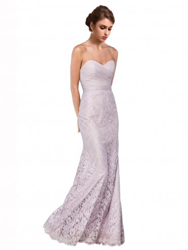 Floor Length Fitted Sweetheart Lace Prom Dress Clearance