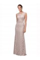 Long Sleeveless All Lace Prom Dress with Scoop Neckline Clearance