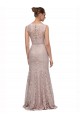 Long Sleeveless All Lace Prom Dress with Scoop Neckline Clearance