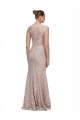 Sweetheart Neckline Cap Sleeves Lace Prom Dress with Twist Clearance