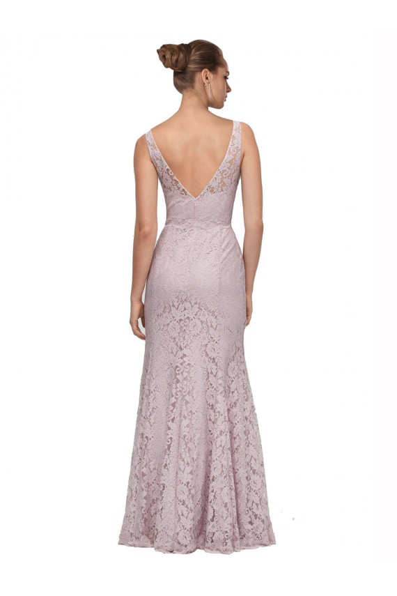 Lace V-Neckline Long Full Length Prom Dress Clearance