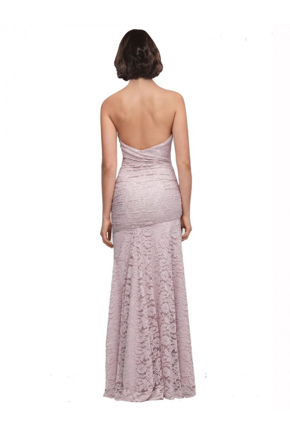Floor Length Long Mermaid Lace Prom Dress with Low Back Clearance