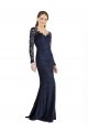 Illusion Long Sleeves Lace Prom Dress with Sheer Keyhole Back Clearance