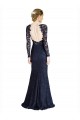 Illusion Long Sleeves Lace Prom Dress with Sheer Keyhole Back Clearance