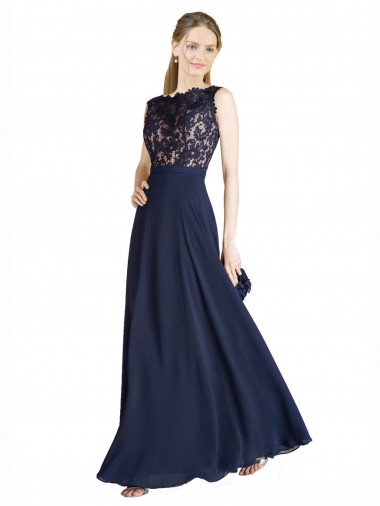 Bateaux Neckline A-Line Lace Prom Dress with Top Nude Layer Clearance