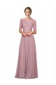 Off the Shoulder Lace Crop Top A-Line Chiffon Prom Dress Clearance
