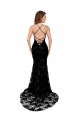 High Neckline Lace Open Back Prom Dress with High Slit Clearance