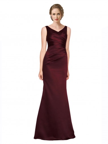 Figure Shaping Satin Prom Dress with Structured Pleats Clearance