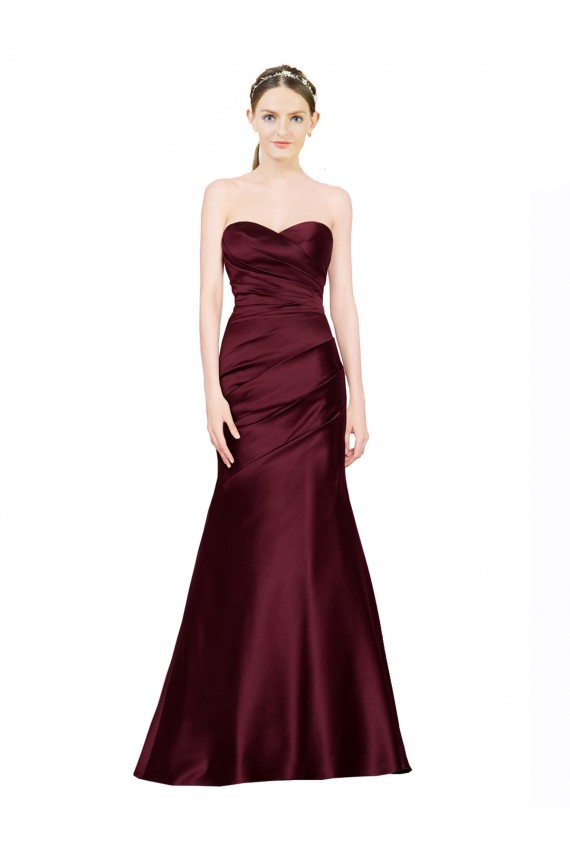 Mermaid Sweetheart Soft Satin Prom Dress with Pleats Clearance