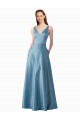 Classic Satin V-Neck A-Line Prom Dress with Pockets Clearance
