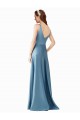 Classic Satin V-Neck A-Line Prom Dress with Pockets Clearance