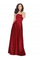 Strapless Satin Prom Dress with Beaded Pocket and Soft Pleating Clearance