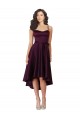 Elegant High Low Satin Prom Dress with Criss Cross Back Clearance