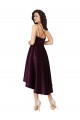 Elegant High Low Satin Prom Dress with Criss Cross Back Clearance