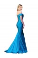 Off the Shoulder Long Chapel Train Satin Prom Dress Clearance