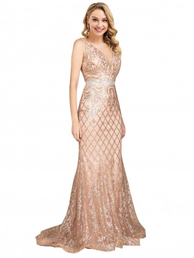 Sleek Long Mermaid Sparkling Sequin Prom Dress Clearance