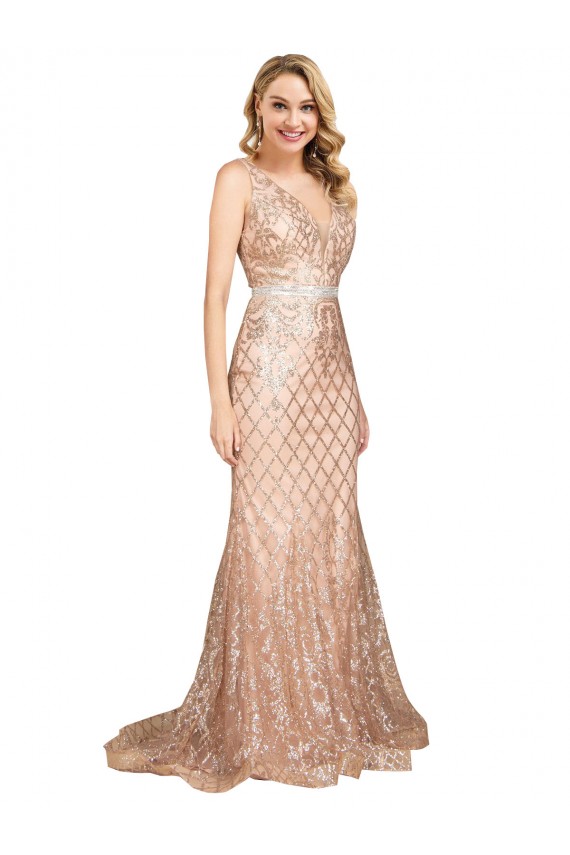 Sleek Long Mermaid Sparkling Sequin Prom Dress Clearance