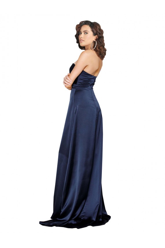 Knotted Sweetheart Silky Satin Prom Dress with High Side Split Clearance
