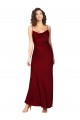 Cowl Neck Low Back Silky Satin Prom Dress with Thin Back Straps Clearance