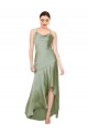 Silky Satin Prom Dress with Bias Cut Skirt Clearance