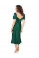 Ruched Sleeve Silky Satin Prom Dress Clearance