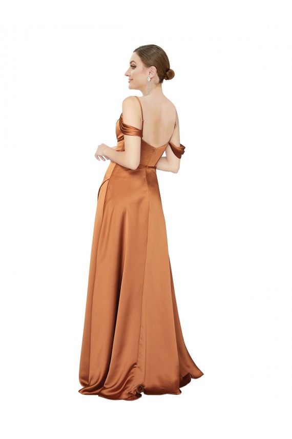 Silky Satin Prom Dress with Bustier Bodice Clearance
