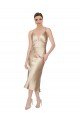 Empire Waist Silky Satin Midi Length Cocktail Dress / Prom Dress Clearance