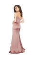 Floor Length Silky Satin Prom Dress with Front Skirt Slit Clearance