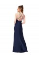 High Neck Satin Prom Dress with Strappy Back Clearance