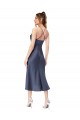 High Low Silky Satin Cowl Neck Midi Length Cocktail Prom Dress / Homecoming Dress Clearance