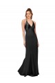 Cowl Back V-Neck Silky Satin Prom Dress Clearance