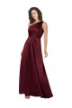 One Shoulder Silky Satin Prom Dress with Subtle Pleats Clearance